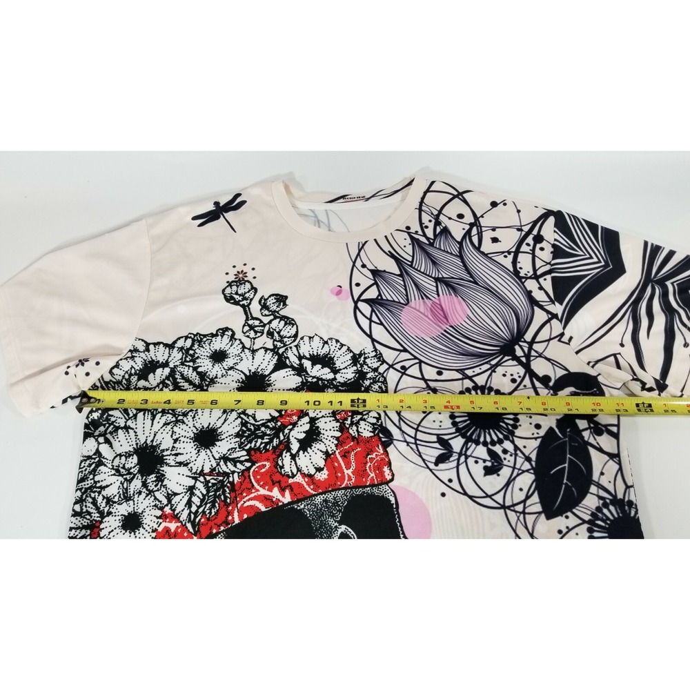 Zootop Bear Men's 2XL Floral Skull Bandana Bold Graphic 2 Sided T Shirt Stretchy - Picture 6 of 7